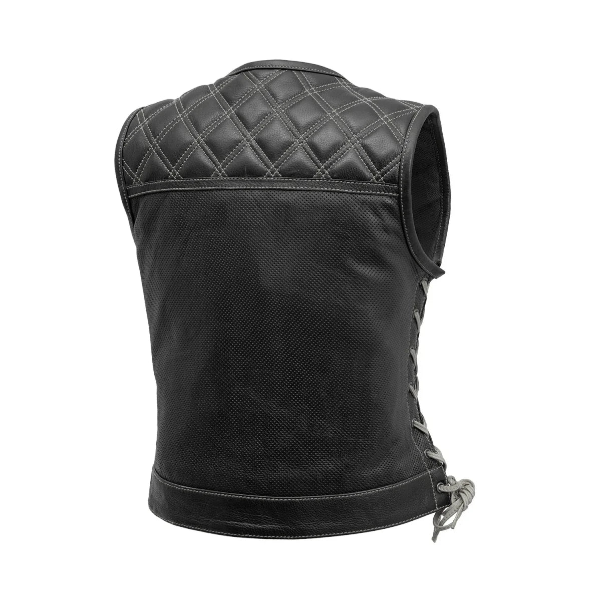 Women's perforated "Bonnie" Motorcycle Leather Vest