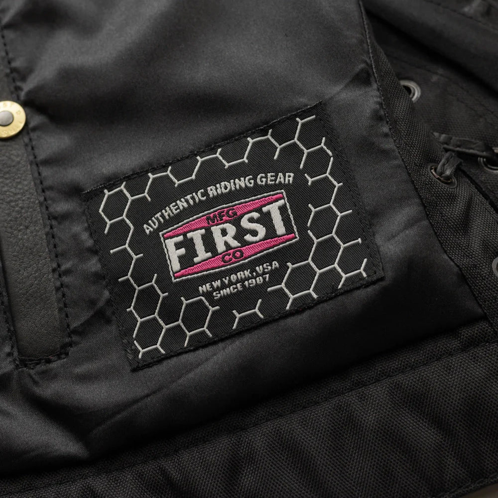 Women's "Bonnie" Motorcycle Leather Vest - Diamond Quilt