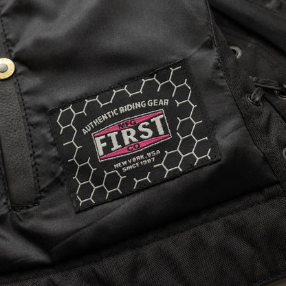 Women's "Bonnie" Motorcycle Leather Vest - Diamond Quilt