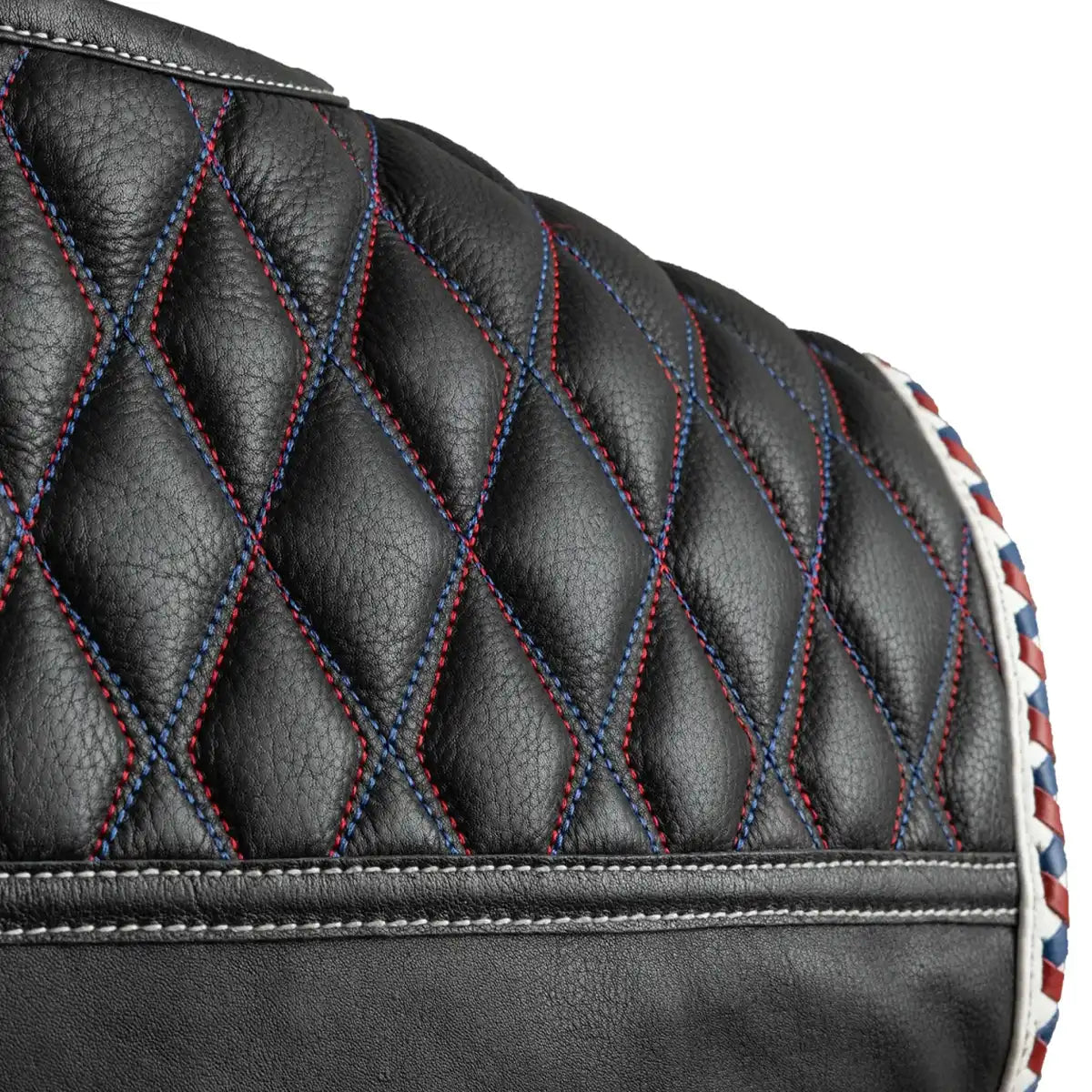 Men's Club Style Leather Motorcycle Vest- "Captain" with American Flag lining