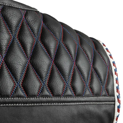 Men's Club Style Leather Motorcycle Vest- "Captain" with American Flag lining