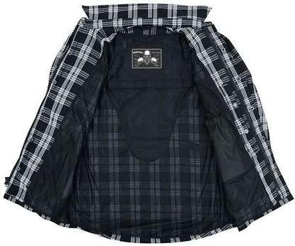 Checkered Men's Armored Black and White Flannel Shirt
