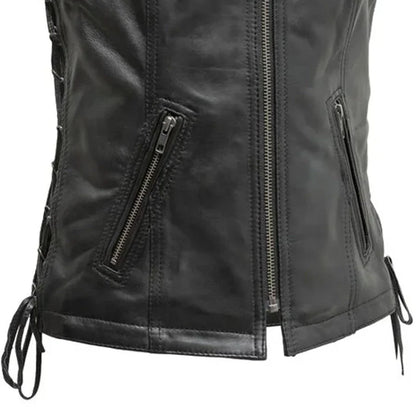 Women's "Cindy" Motorcycle Sheepskin Vest