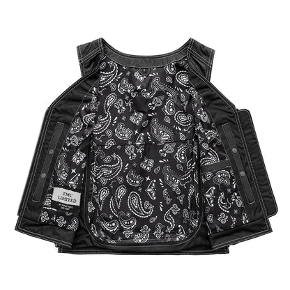 Women's "Cindy" Motorcycle Leather Vest Black