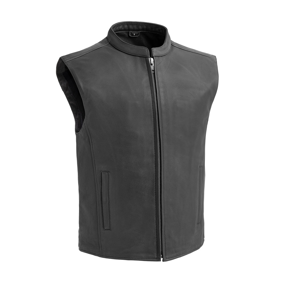 Men's Leather Motorcycle Vest- Club House