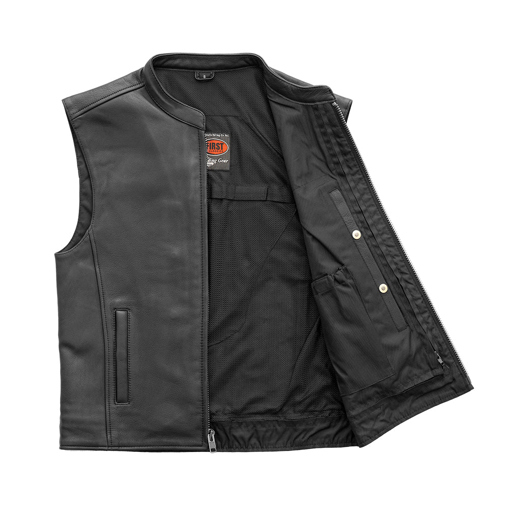 Men's Leather Motorcycle Vest- Club House