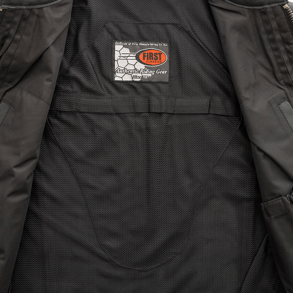 Men's Leather Motorcycle Vest- Club House