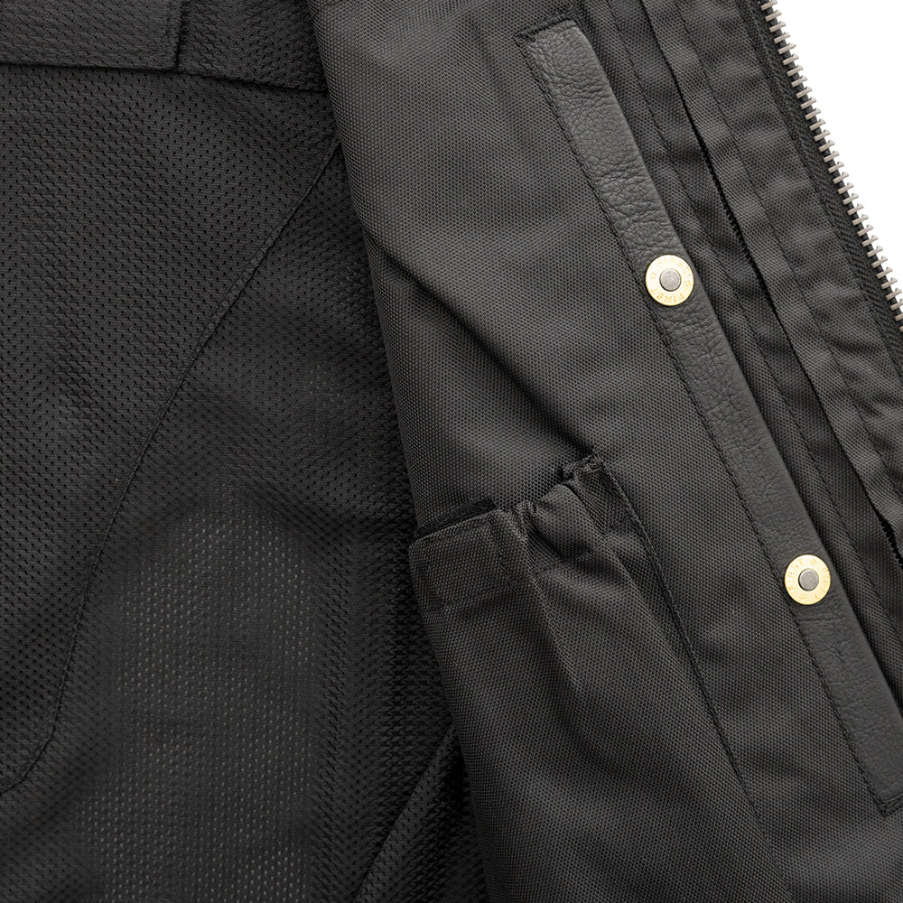 Men's Leather Motorcycle Vest- Club House