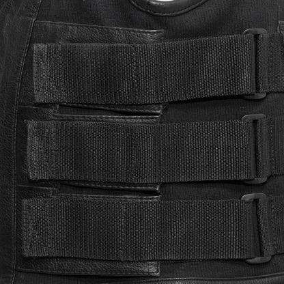 Men's Leather Swat Style Motorcycle Vest- Commando
