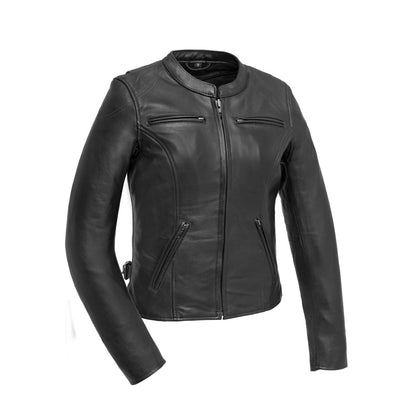 Women's Leather Motorcycle Riding Jacket- "Competition"