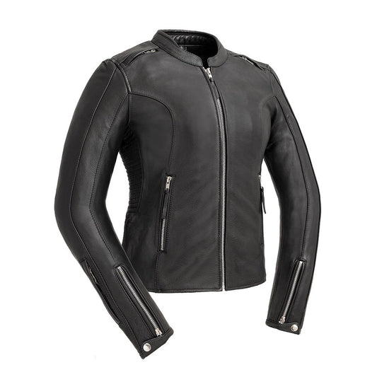 Women's Style Motorcycle Leather Jacket- "Cyclone"