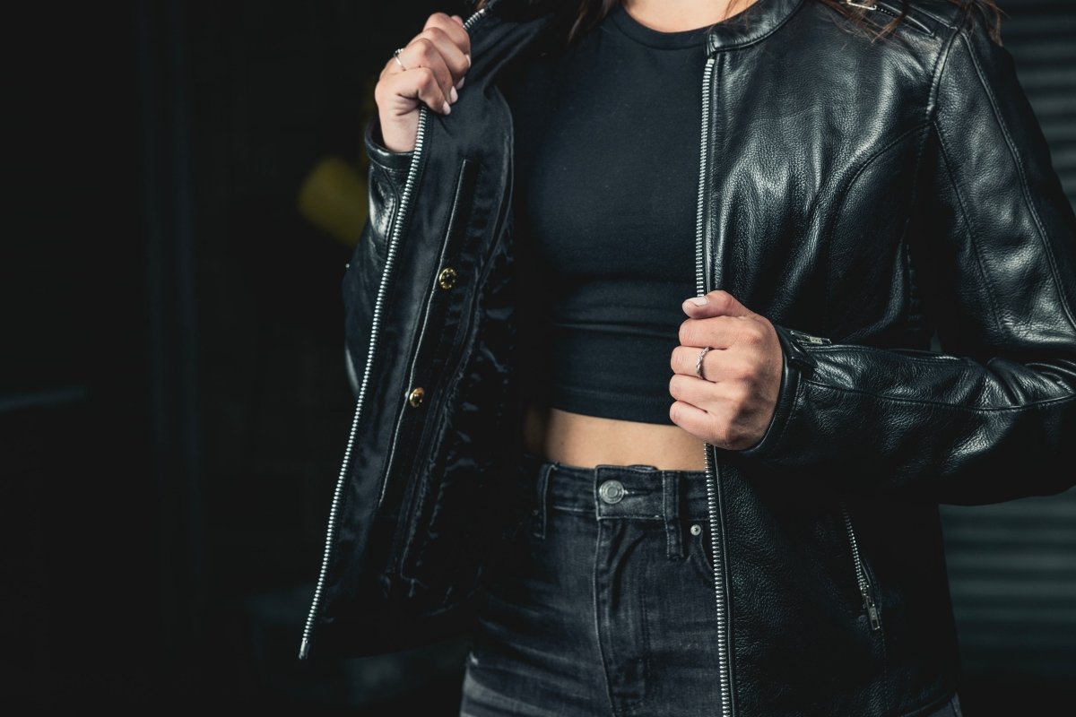 Women's Style Motorcycle Leather Jacket- "Cyclone"
