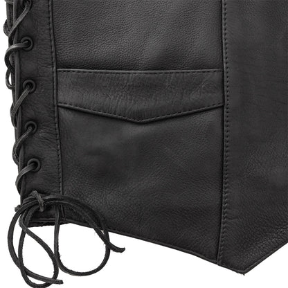 Men's Motorcycle Western Style Leather Vest "Deadwood"