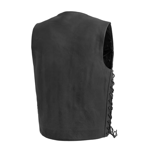 Men's Motorcycle Western Style Leather Vest "Deadwood"