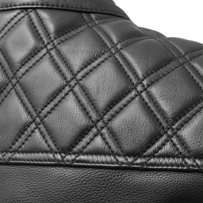 Men's Club Style Leather Motorcycle Vest- "Downside"