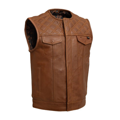 Men's Club Style Motorcycle Leather Vest (limited edition)-Dust Devil