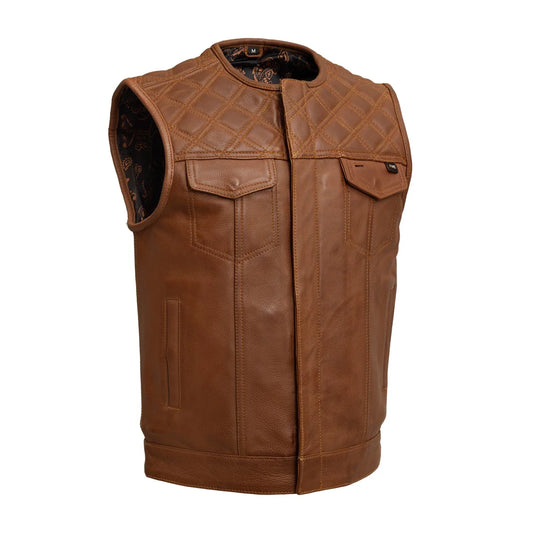 Men's Club Style Motorcycle Leather Vest (limited edition)-Dust Devil