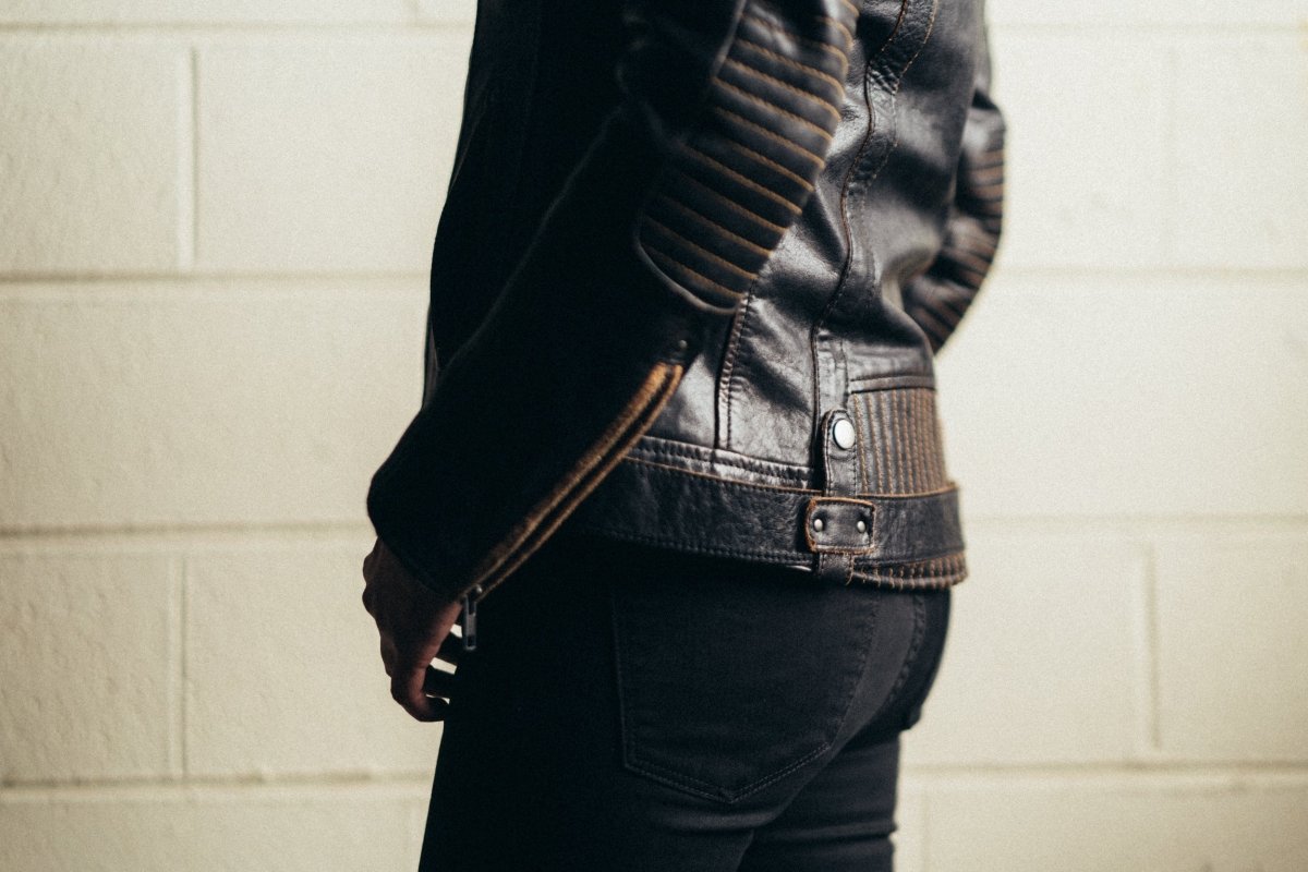 Women's Leather Motorcycle Riding Jacket- "Electra"
