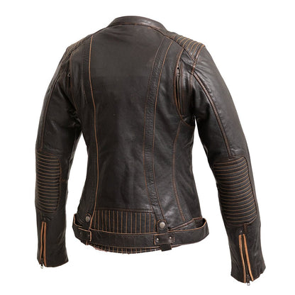 Women's Leather Motorcycle Riding Jacket- "Electra"