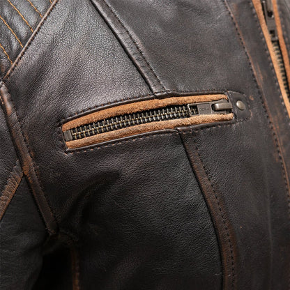Women's Leather Motorcycle Riding Jacket- "Electra"