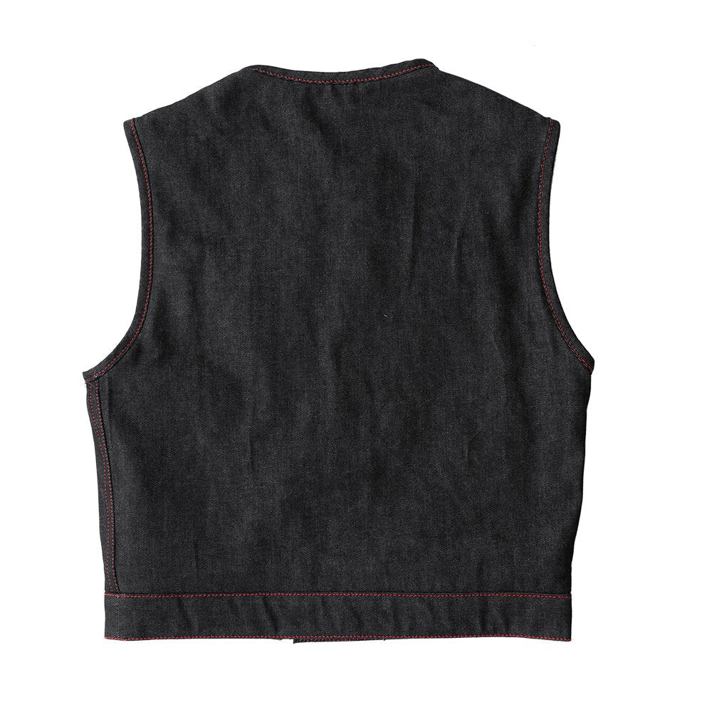Men's Motorcycle Denim Vest- Ember