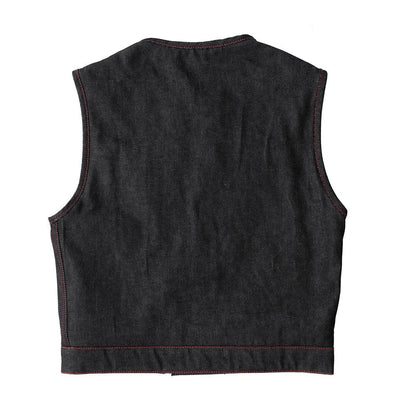 Men's Motorcycle Denim Vest- Ember