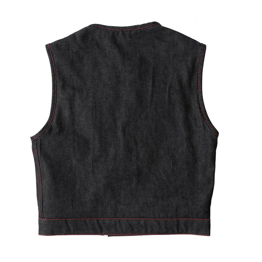 Men's Motorcycle Denim Vest- Ember