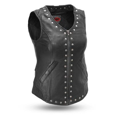Women's "Empress" Motorcycle Leather Vest