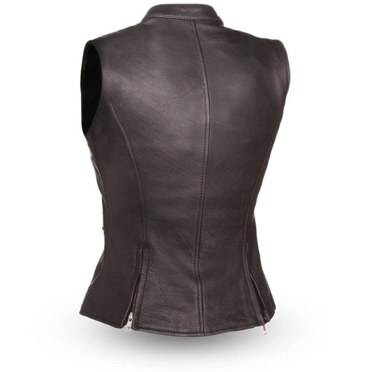 Women's "Fairmont" Motorcycle Leather Vest