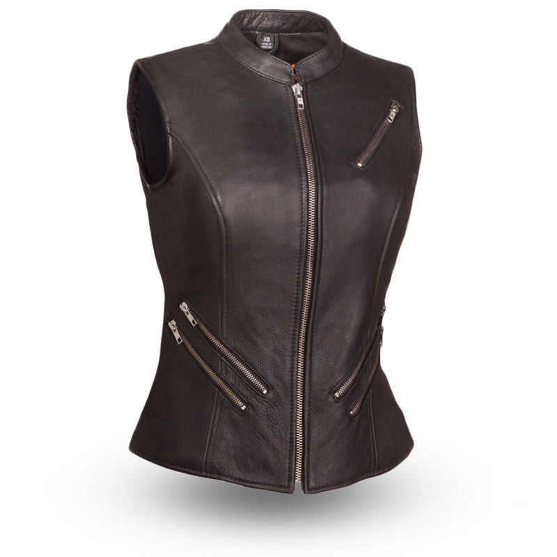 Women's "Fairmont" Motorcycle Leather Vest