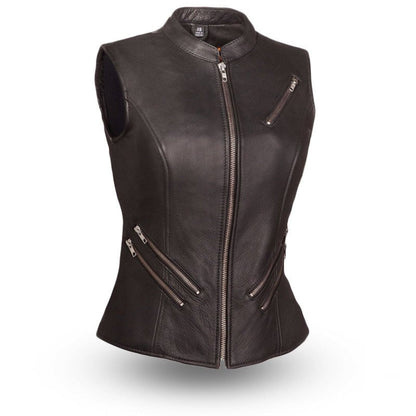 Women's "Fairmont" Motorcycle Leather Vest