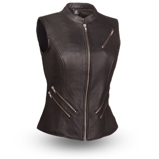 Women's "Fairmont" Motorcycle Leather Vest