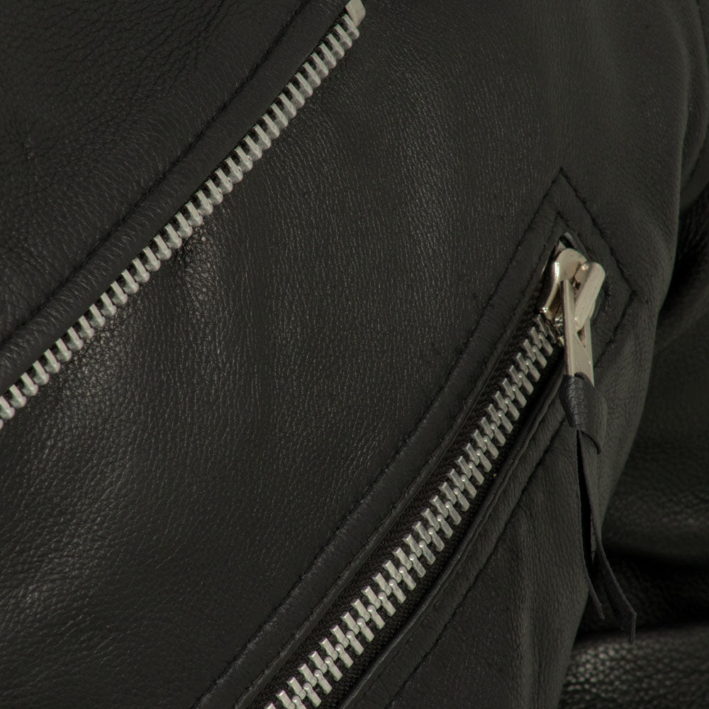 Fillmore Men's Motorcycle Leather Jacket Black