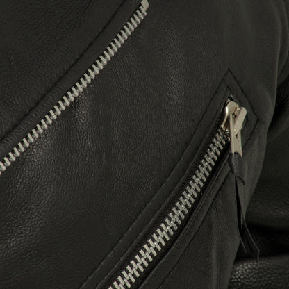 Fillmore Men's Motorcycle Leather Jacket Black