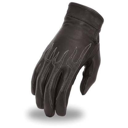 Men's Motorcycle Leather Gloves- "Fire Blade"