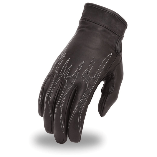 Men's Motorcycle Leather Gloves- "Fire Blade"