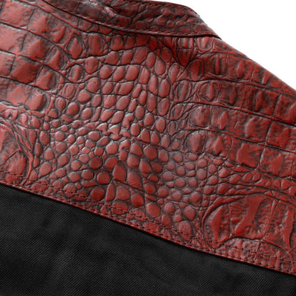 Fireball - Men's Leather and black Denim Motorcycle Vest - Limited Edition