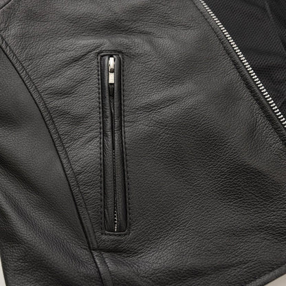 Women's Motorcycle Leather Riding Jacket- "Flashback"