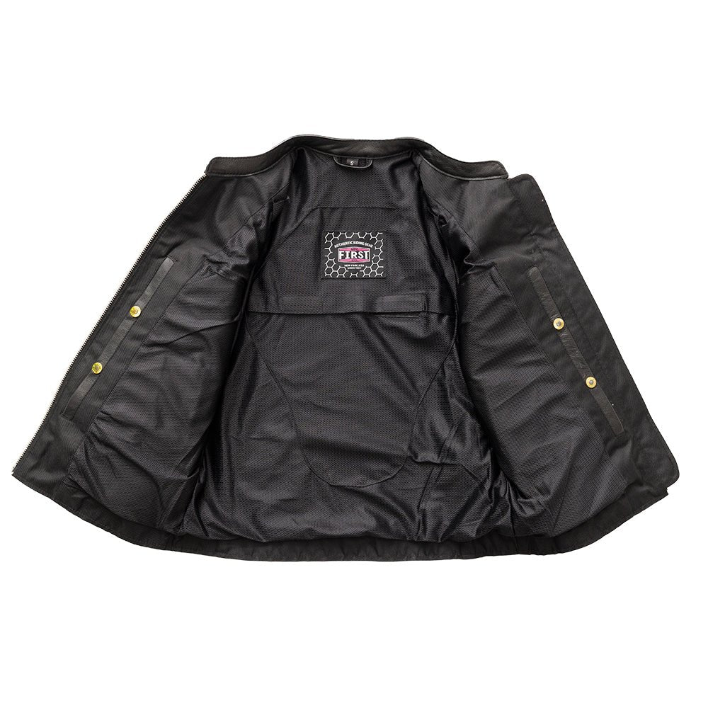 Women's Motorcycle Leather Riding Jacket- "Flashback"