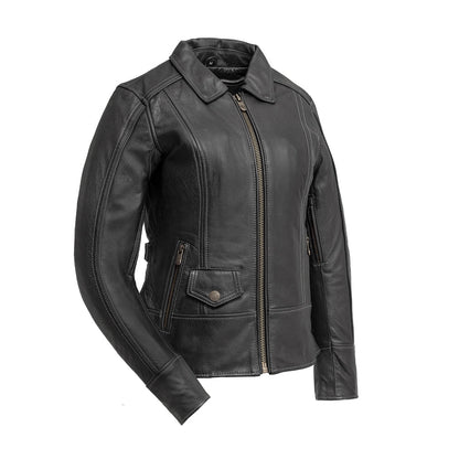 Women's Fashion Motorcycle Leather Jacket- "Free Spirit"