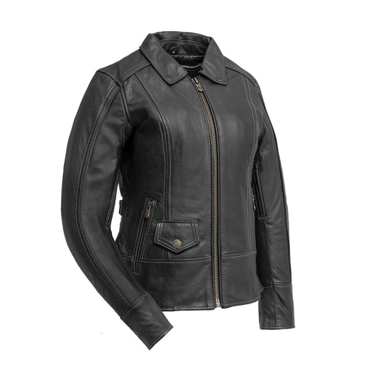 Women's Fashion Motorcycle Leather Jacket- "Free Spirit"