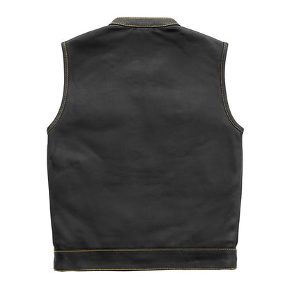 Men's Club Style Leather Motorcycle Vest - Limited Edition "Gadsden"