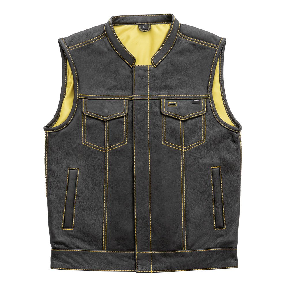 Men's Club Style Leather Motorcycle Vest - Limited Edition "Gadsden"