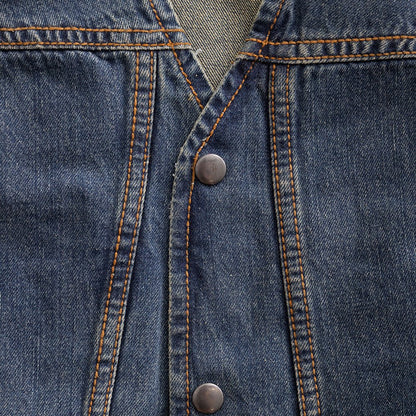 Men's Western Style Denim Motorcycle Vest- "Gambler"