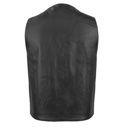 Men's Classic Western Style Leather Motorcycle Vest- "Gun Runner"