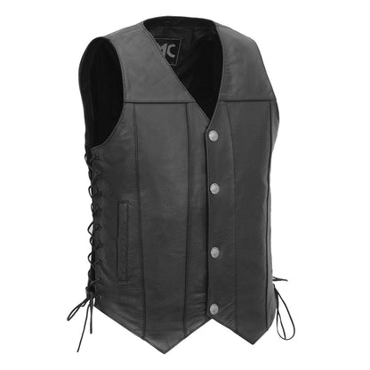 Men's Motorcycle Western Style Leather Vest "Gun Slinger"