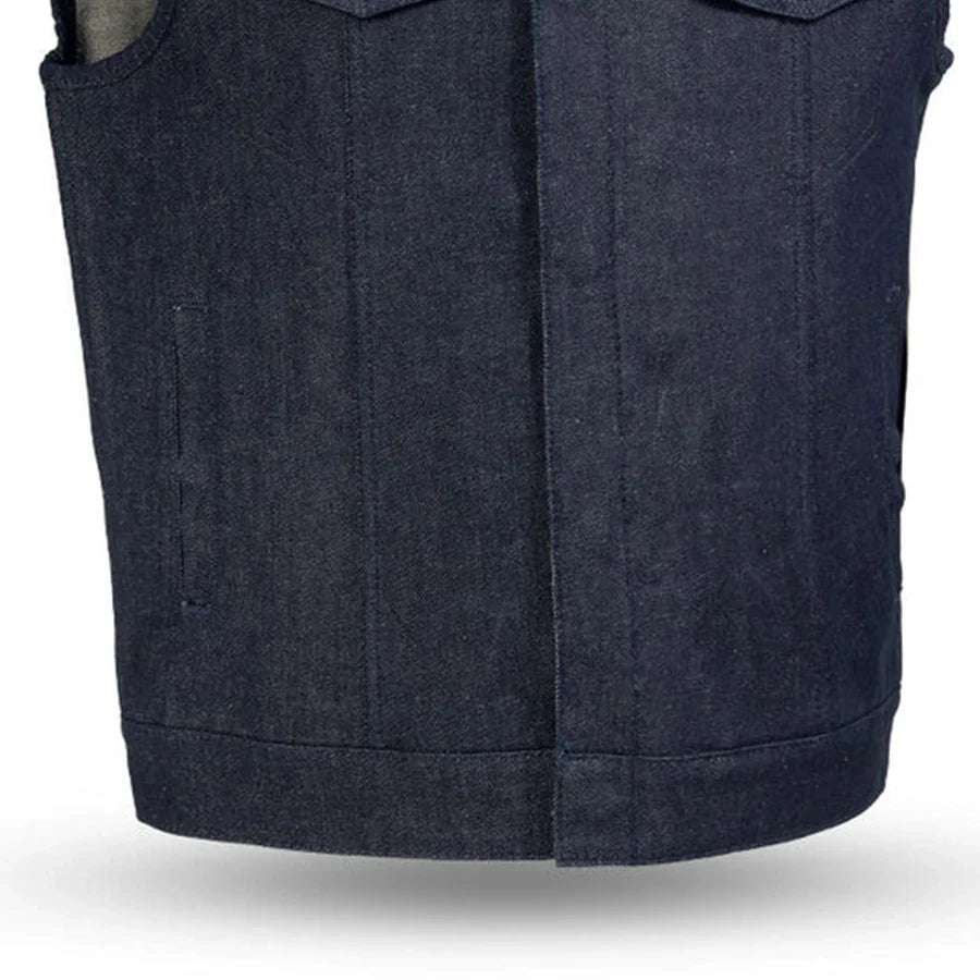 Men's Motorcycle Blue Denim Vest - Haywood