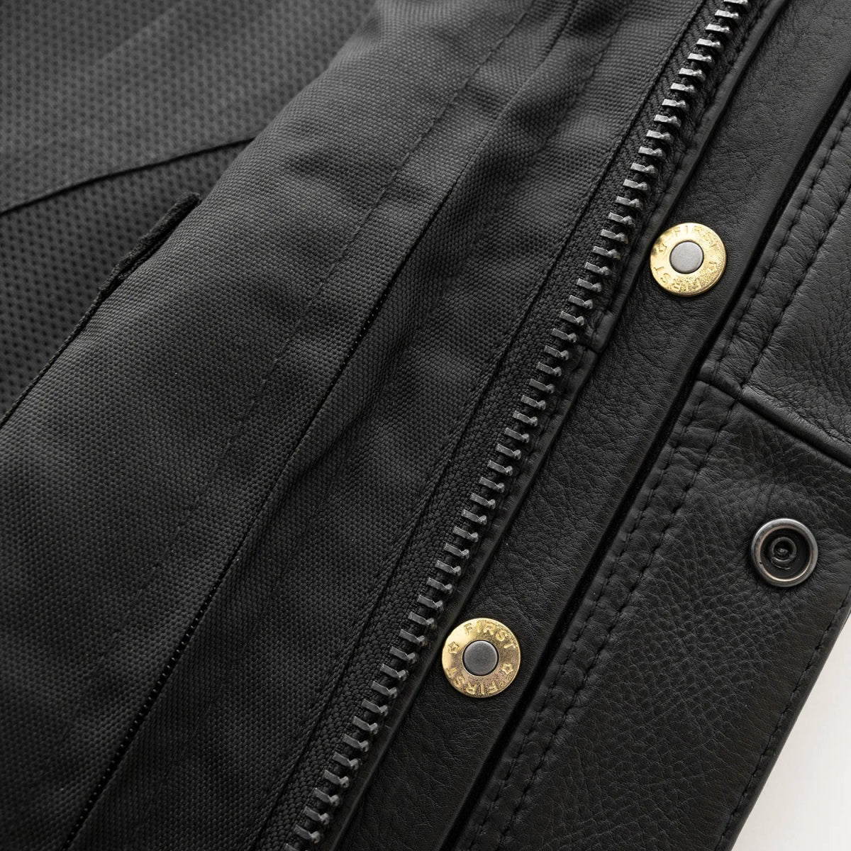 Men's Club Style Leather Motorcycle Vest- High side