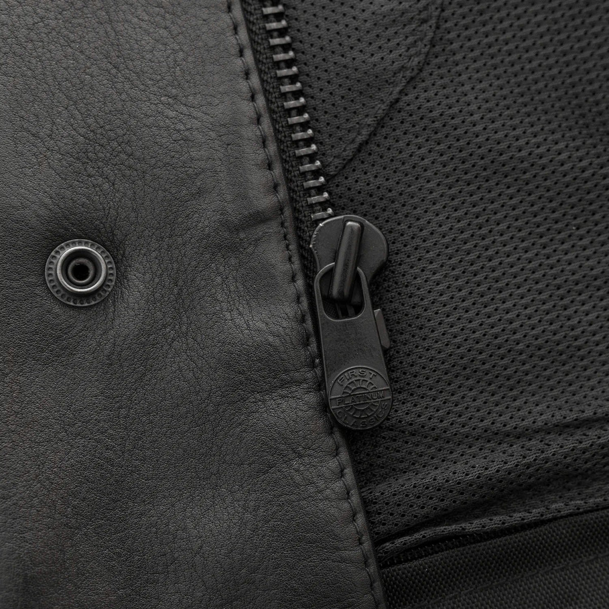Men's Club Style Leather Motorcycle Vest- High side