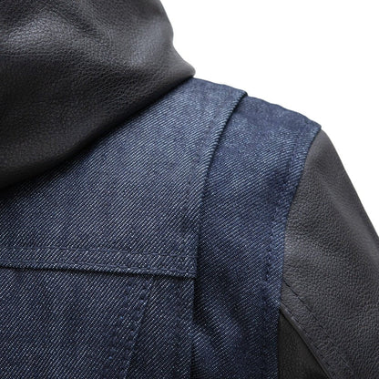 Women's Denim/Leather Motorcycle Riding Jacket- "Holli"